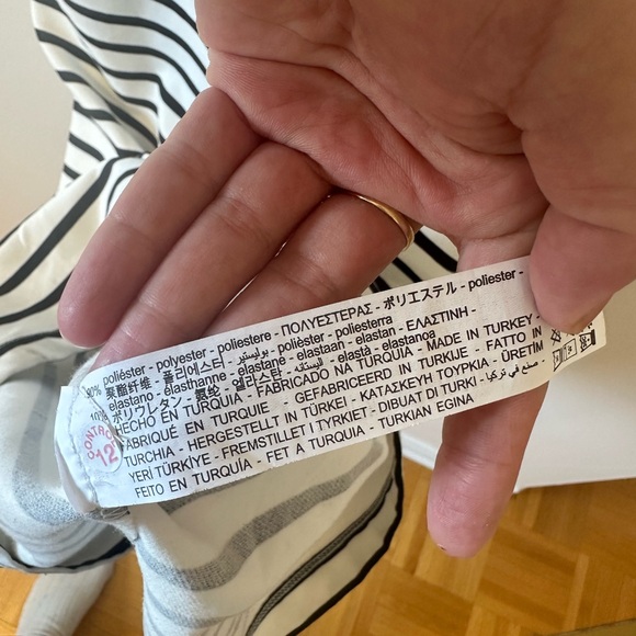 NWOT zara womens summer black and white striped cross back dress - Picture 10 of 13